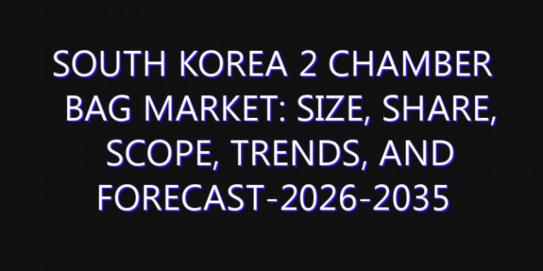South Korea 2 Chamber Bag Market: Size, Share, Scope, Trends, and Forecast-2026-2035