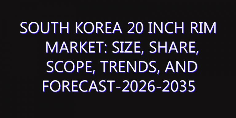 South Korea 20 Inch Rim Market: Size, Share, Scope, Trends, and Forecast-2026-2035