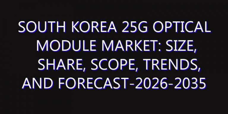 South Korea 25G Optical Module Market: Size, Share, Scope, Trends, and Forecast-2026-2035