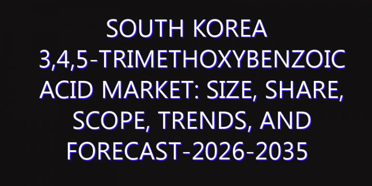 South Korea 3,4,5-Trimethoxybenzoic Acid Market: Size, Share, Scope, Trends, and Forecast-2026-2035