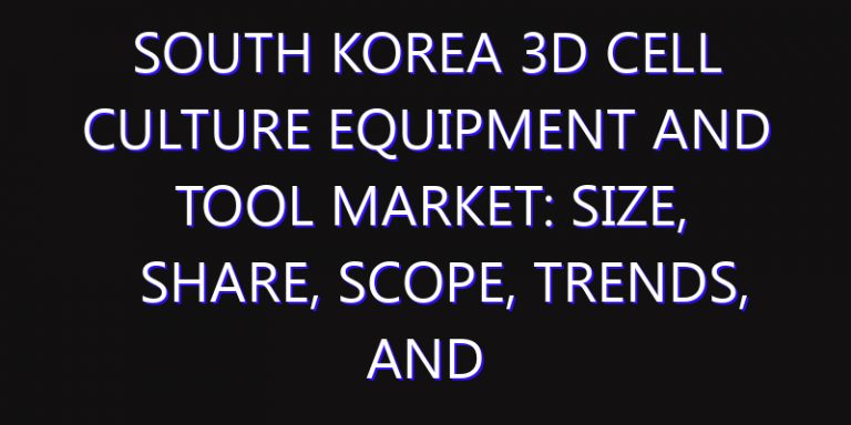South Korea 3D Cell Culture Equipment and Tool Market: Size, Share, Scope, Trends, and Forecast-2026-2035