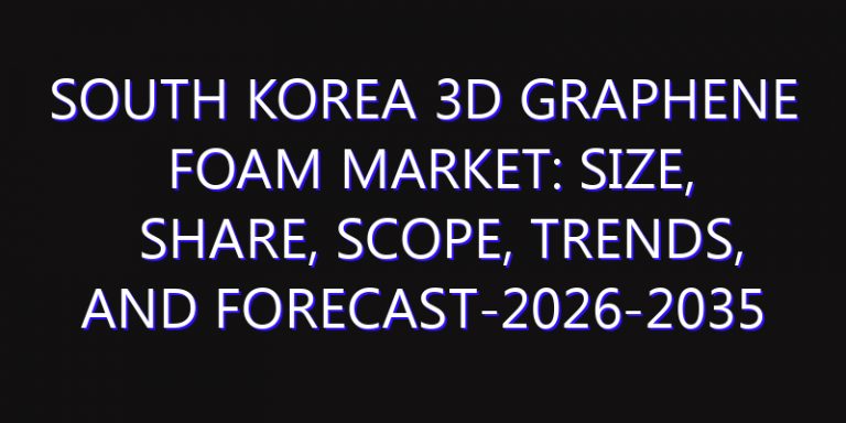 South Korea 3D Graphene Foam Market: Size, Share, Scope, Trends, and Forecast-2026-2035