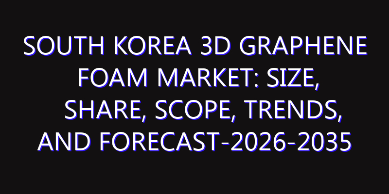 South Korea 3D Graphene Foam Market: Size, Share, Scope, Trends, and Forecast-2026-2035