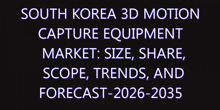 South Korea 3D Motion Capture Equipment Market: Size, Share, Scope, Trends, and Forecast-2026-2035