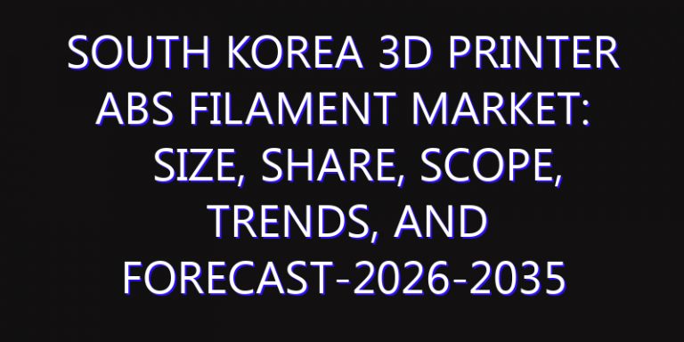 South Korea 3D Printer ABS Filament Market: Size, Share, Scope, Trends, and Forecast-2026-2035