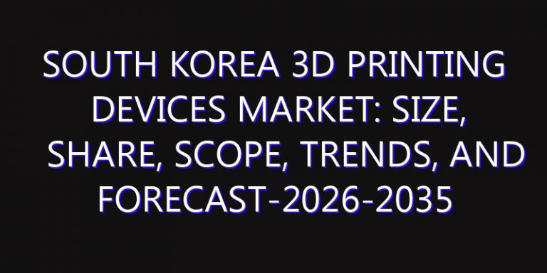 South Korea 3D Printing Devices Market: Size, Share, Scope, Trends, and Forecast-2026-2035