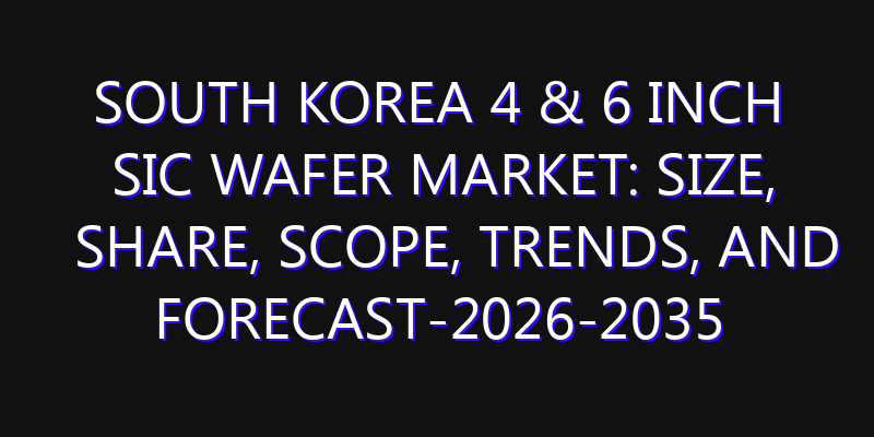 South Korea 4 & 6 Inch SiC Wafer Market: Size, Share, Scope, Trends, and Forecast-2026-2035