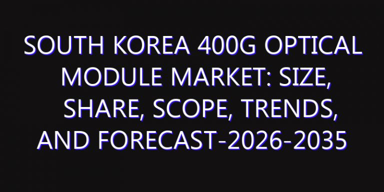 South Korea 400G Optical Module Market: Size, Share, Scope, Trends, and Forecast-2026-2035