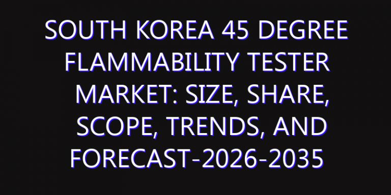 South Korea 45 Degree Flammability Tester Market: Size, Share, Scope, Trends, and Forecast-2026-2035
