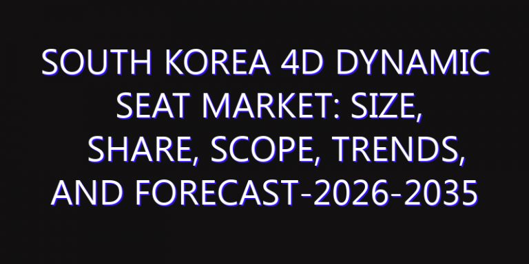 South Korea 4D Dynamic Seat Market: Size, Share, Scope, Trends, and Forecast-2026-2035