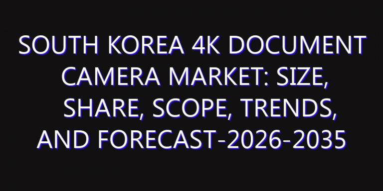 South Korea 4K Document Camera Market: Size, Share, Scope, Trends, and Forecast-2026-2035