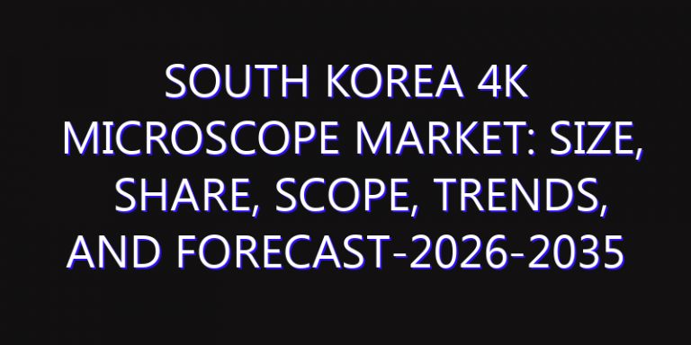 South Korea 4K Microscope Market: Size, Share, Scope, Trends, and Forecast-2026-2035