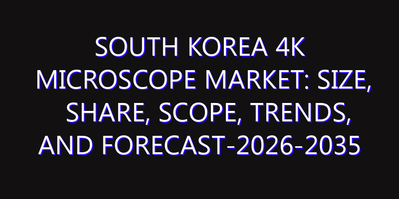 South Korea 4K Microscope Market: Size, Share, Scope, Trends, and Forecast-2026-2035
