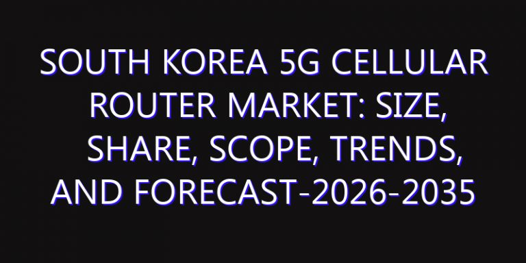 South Korea 5G Cellular Router Market: Size, Share, Scope, Trends, and Forecast-2026-2035