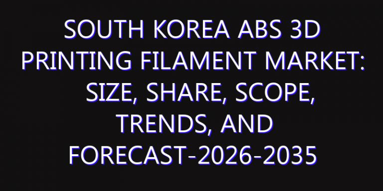 South Korea ABS 3D Printing Filament Market: Size, Share, Scope, Trends, and Forecast-2026-2035