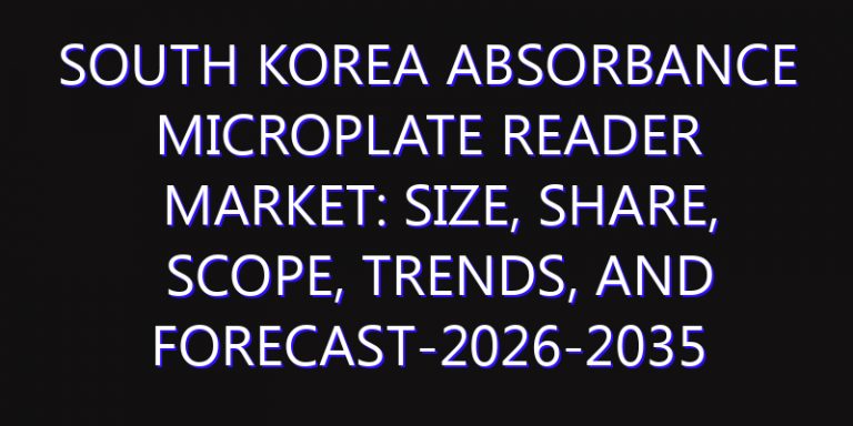South Korea Absorbance Microplate Reader Market: Size, Share, Scope, Trends, and Forecast-2026-2035