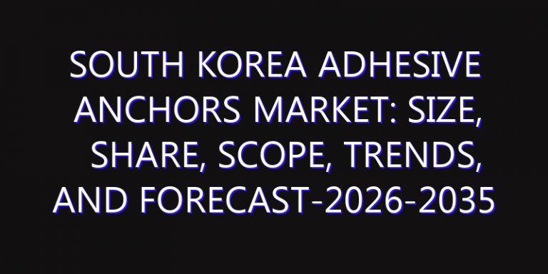 South Korea Adhesive Anchors Market: Size, Share, Scope, Trends, and Forecast-2026-2035