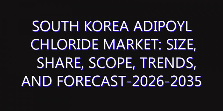 South Korea Adipoyl Chloride Market: Size, Share, Scope, Trends, and Forecast-2026-2035