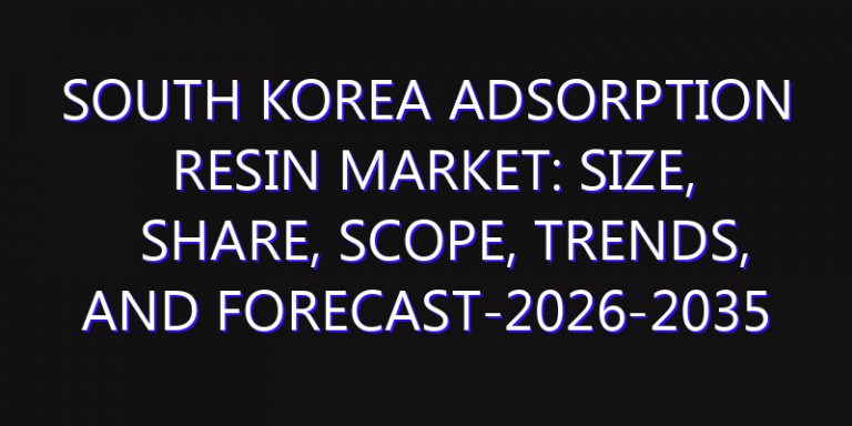 South Korea Adsorption Resin Market: Size, Share, Scope, Trends, and Forecast-2026-2035