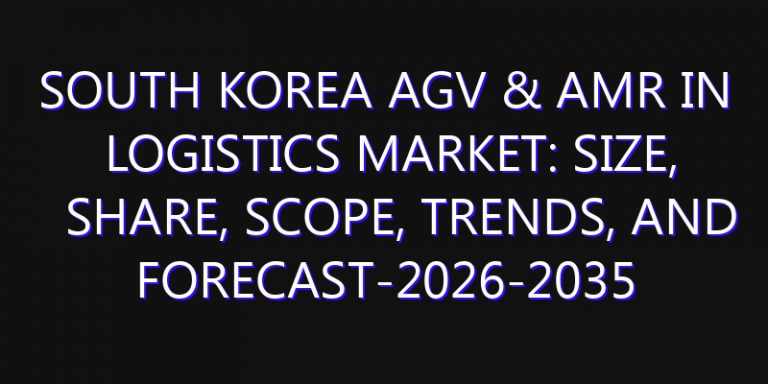 South Korea AGV & AMR in Logistics Market: Size, Share, Scope, Trends, and Forecast-2026-2035