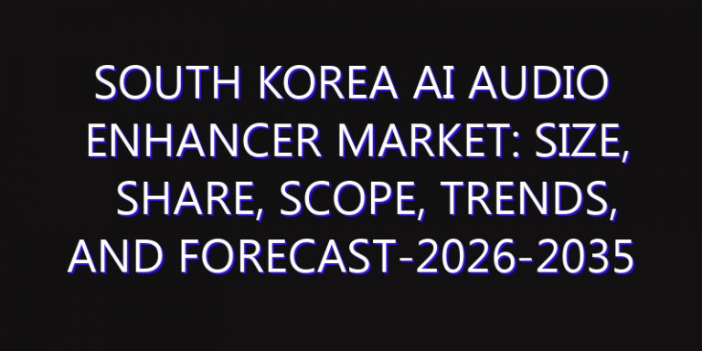 South Korea AI Audio Enhancer Market: Size, Share, Scope, Trends, and Forecast-2026-2035