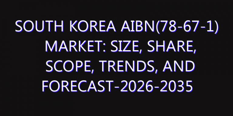 South Korea AIBN(78-67-1) Market: Size, Share, Scope, Trends, and Forecast-2026-2035
