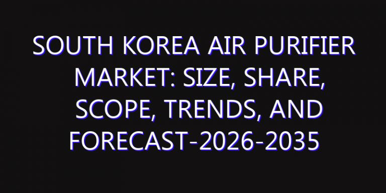 South Korea Air Purifier Market: Size, Share, Scope, Trends, and Forecast-2026-2035