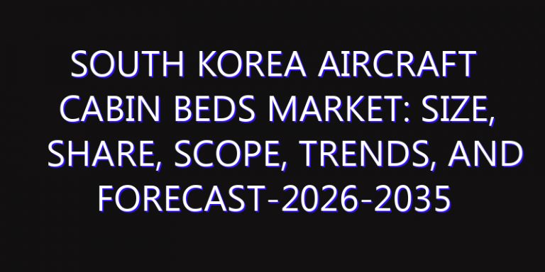 South Korea Aircraft Cabin Beds Market: Size, Share, Scope, Trends, and Forecast-2026-2035
