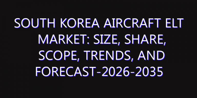 South Korea Aircraft ELT Market: Size, Share, Scope, Trends, and Forecast-2026-2035