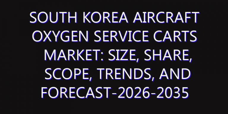 South Korea Aircraft Oxygen Service Carts Market: Size, Share, Scope, Trends, and Forecast-2026-2035