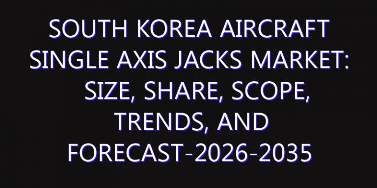 South Korea Aircraft Single axis Jacks Market: Size, Share, Scope, Trends, and Forecast-2026-2035