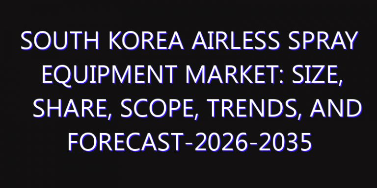 South Korea Airless Spray Equipment Market: Size, Share, Scope, Trends, and Forecast-2026-2035