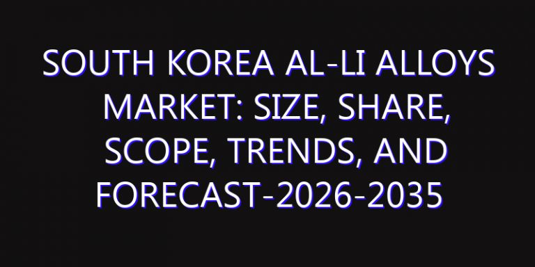 South Korea Al-Li Alloys Market: Size, Share, Scope, Trends, and Forecast-2026-2035