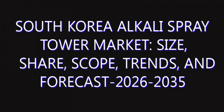 South Korea Alkali Spray Tower Market: Size, Share, Scope, Trends, and Forecast-2026-2035