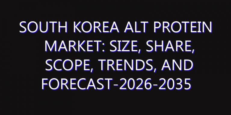 South Korea Alt Protein Market: Size, Share, Scope, Trends, and Forecast-2026-2035