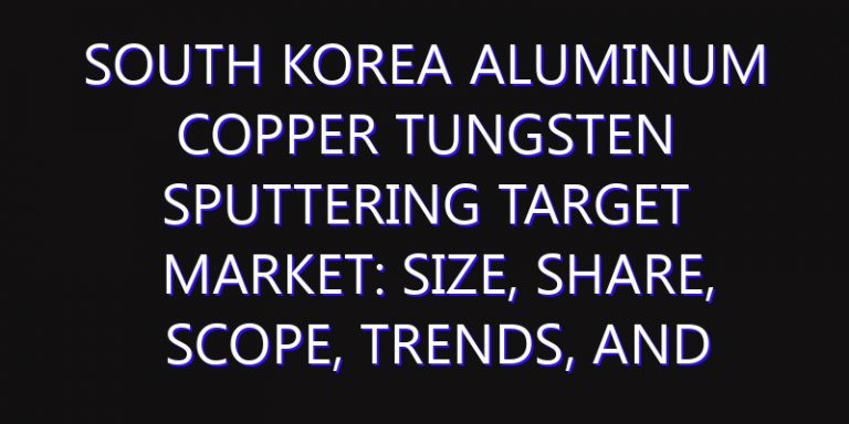 South Korea Aluminum Copper Tungsten Sputtering Target Market: Size, Share, Scope, Trends, and Forecast-2026-2035