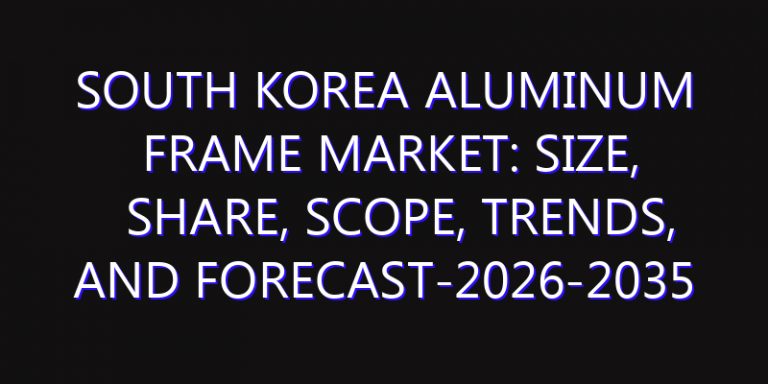 South Korea Aluminum Frame Market: Size, Share, Scope, Trends, and Forecast-2026-2035