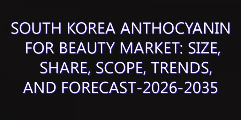 South Korea Anthocyanin for Beauty Market: Size, Share, Scope, Trends, and Forecast-2026-2035