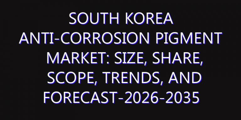 South Korea Anti-corrosion Pigment Market: Size, Share, Scope, Trends, and Forecast-2026-2035