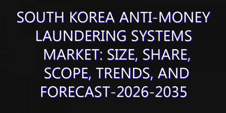 South Korea Anti-money Laundering Systems Market: Size, Share, Scope, Trends, and Forecast-2026-2035