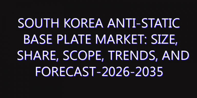 South Korea Anti-Static Base Plate Market: Size, Share, Scope, Trends, and Forecast-2026-2035