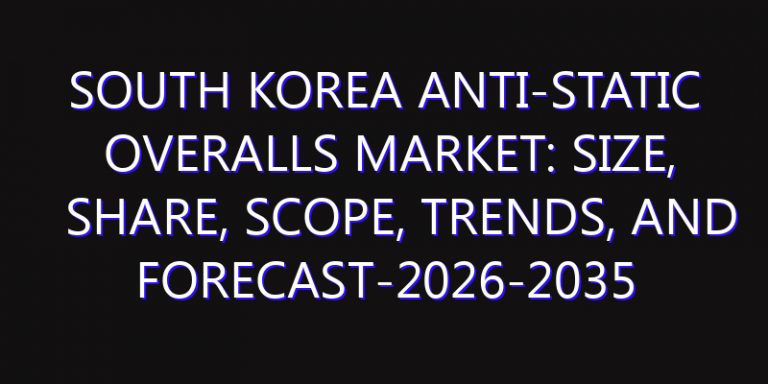 South Korea Anti-static Overalls Market: Size, Share, Scope, Trends, and Forecast-2026-2035
