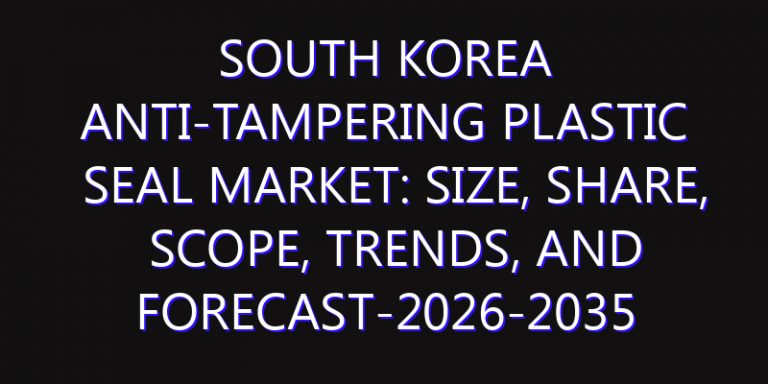 South Korea Anti-Tampering Plastic Seal Market: Size, Share, Scope, Trends, and Forecast-2026-2035