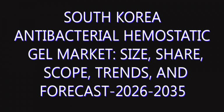 South Korea Antibacterial Hemostatic Gel Market: Size, Share, Scope, Trends, and Forecast-2026-2035