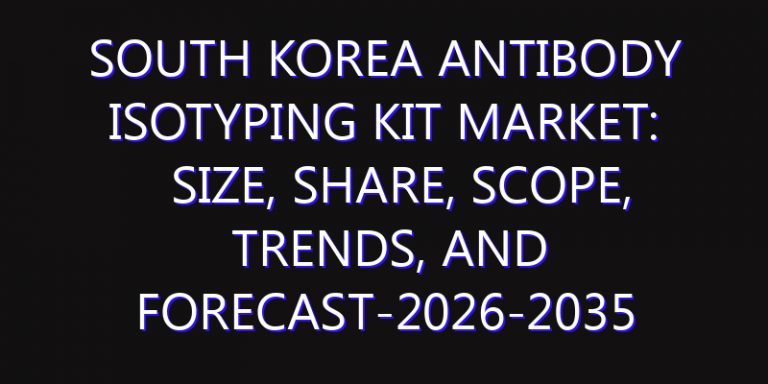 South Korea Antibody Isotyping Kit Market: Size, Share, Scope, Trends, and Forecast-2026-2035