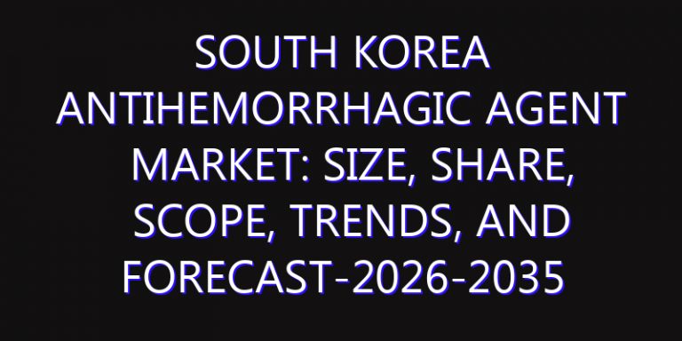South Korea Antihemorrhagic Agent Market: Size, Share, Scope, Trends, and Forecast-2026-2035