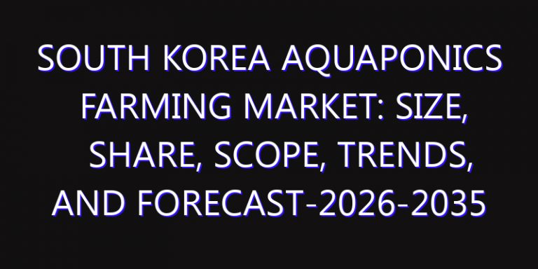 South Korea Aquaponics Farming Market: Size, Share, Scope, Trends, and Forecast-2026-2035