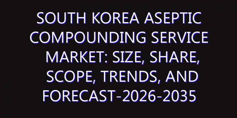 South Korea Aseptic Compounding Service Market: Size, Share, Scope, Trends, and Forecast-2026-2035