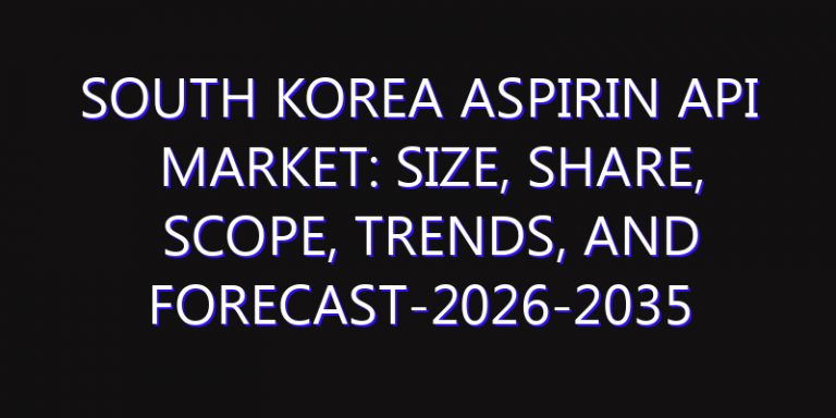 South Korea Aspirin API Market: Size, Share, Scope, Trends, and Forecast-2026-2035