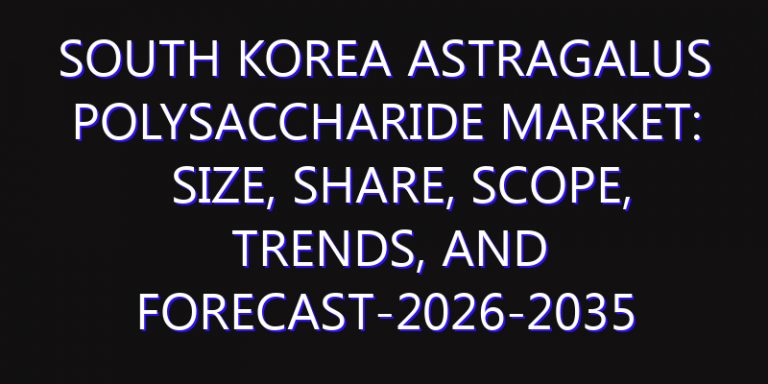 South Korea Astragalus Polysaccharide Market: Size, Share, Scope, Trends, and Forecast-2026-2035